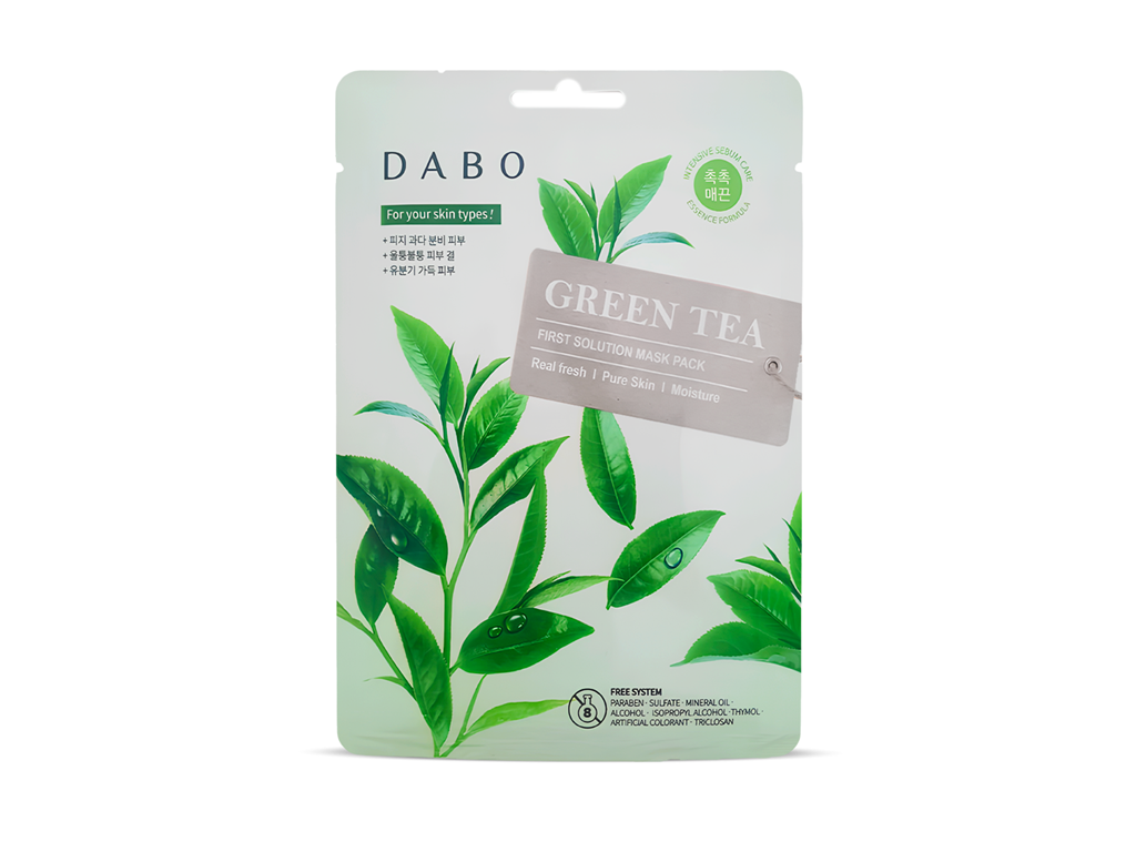 DABO First Solution Mask Pack Green Tea - Tek Kullanımlık Yüz Maskesi