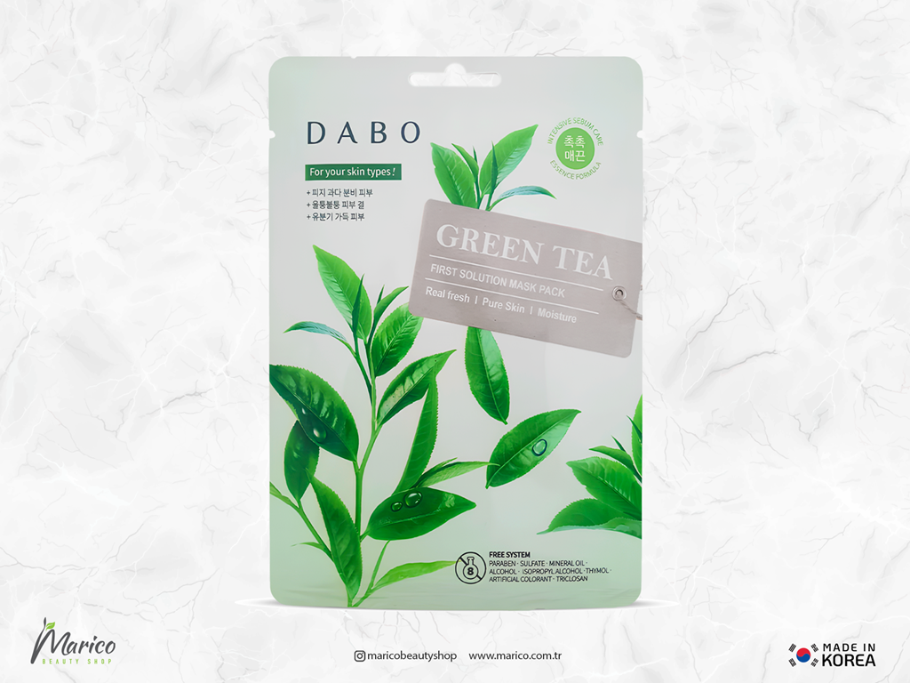 DABO First Solution Mask Pack Green Tea - Tek Kullanımlık Yüz Maskesi