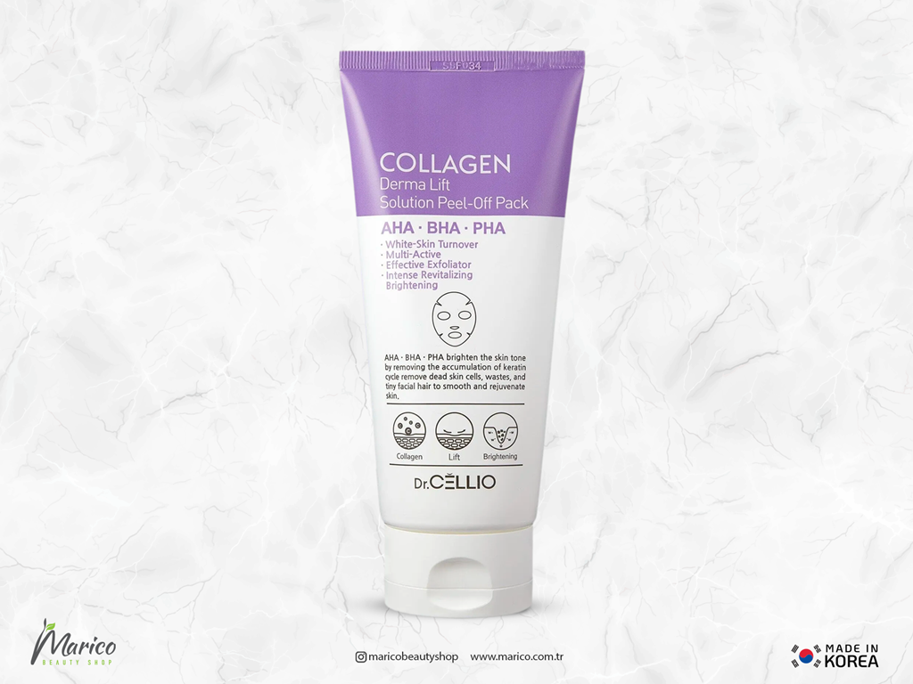 DR.CELLIO Sıkılaştırıcı Gençleştirici Collagen Aha-bha-pha Soyulabilir Yüz Maskesi 180ml